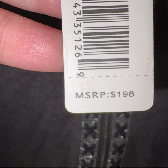 Romimona Gray Full Zip Knit Sweater with Black and Silver Embellishment - Picture 5 of 7